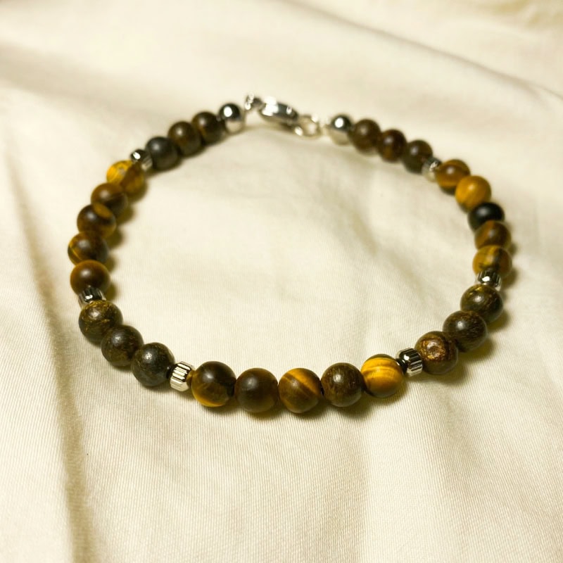 Bracciale di Bronzite e Occhio di Tigre Giallo - Gimo Jewels - immagine 3