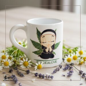 Mug Caffè e Tisane Tazza in ceramica Mod. SMILE Questo oggetto in maiolica è un prodotto artigianale realizzato a Deruta, città dall'antica tradizione ceramica. La Mug in ceramica Love è perfetta per sorseggiare caffè o tisane grazie allo spessore della tazza che mantiene le bevande calde. Prodotto di alta qualità. La Mug fa parte della collezione Gimo by Cannabizzando.